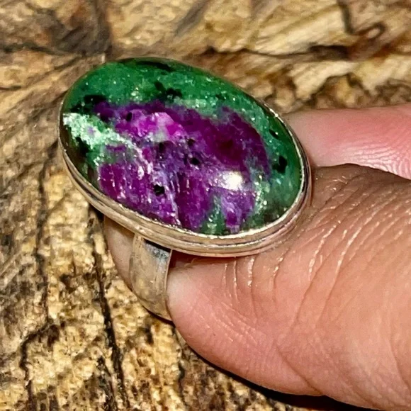 Saualpite Ruby Zoisite Statement Ring Size 8 - Picture 2 of 14